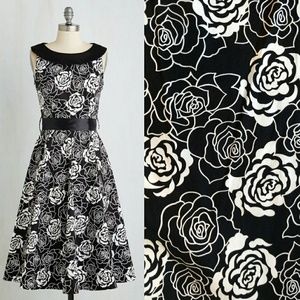 ModCloth Black & White Floral Dress
